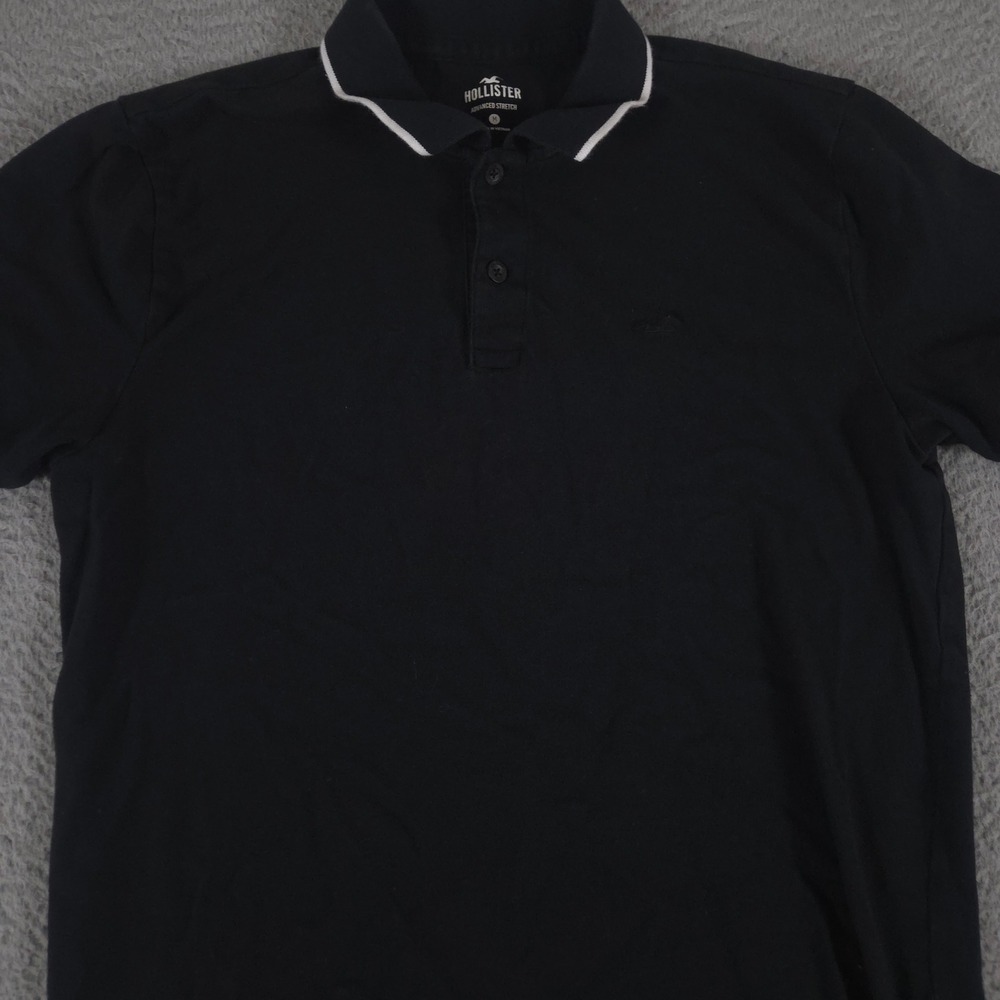 Hollister Polo Shirt Mens Medium Advanced Stretch Tipped Collar Short Sleeve